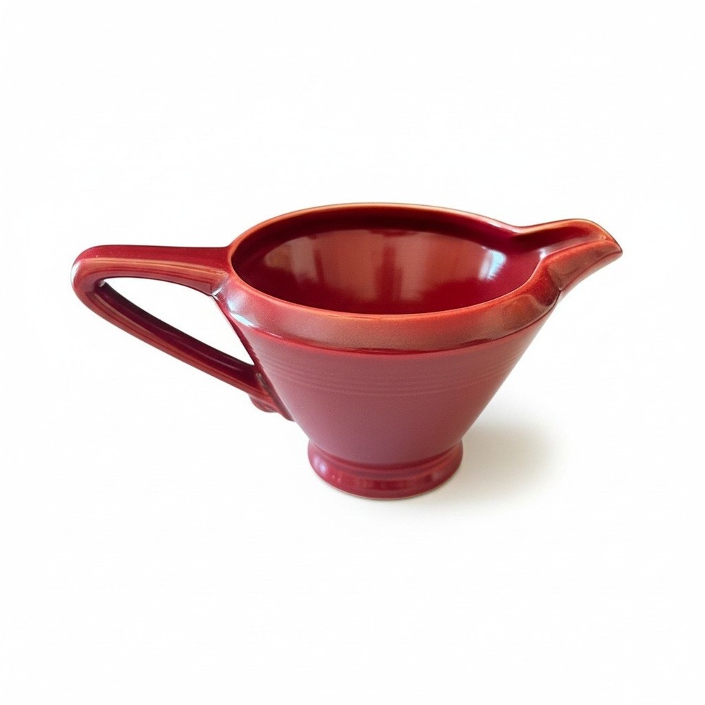 Fiesta Scarlet Red Individual Creamer/Boat Ceramic Pitcher Ring Handle Rings
